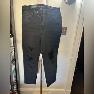 NWT Wild Fable High Rise Black Distressed Mom Women's Jeans Size 4